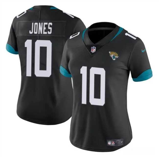 Women%27s Jacksonville Jaguars #10 Mac Jones Black Vapor Stitched Jersey Dzhi->women nfl jersey->Women Jersey